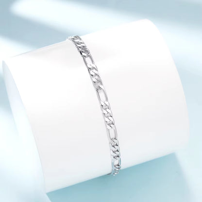 S925 Sterling Silver Bracelet Men Sideways Figaro Jewelry Curb Cuban Bracelets Hiphop Style Horse Whip Chain Gift Stock in USA